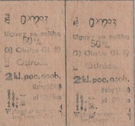 Dwa Bilety Kartonikowe PKP Olsztyn Ostruda