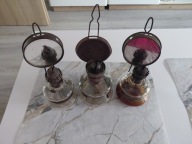 PRL Vintage retro 3 stare lampy naftowe