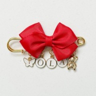 Agrafka do wózka z kokardką 3-4 litery zawieszki