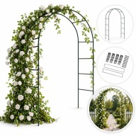 PERGOLA OGRODOWA METALOWA ŁUK NA RÓŻE PNĄCZA 240 CM + KOTWY