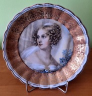 Porcelana Stołowa Wałbrzych - Natalia Potocka, duża patera zdobiona złotem
