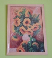 Gotowy obraz haft diamentowy 30x40 słoneczniki + ramka