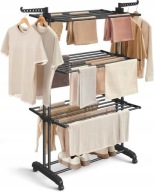 SUSZARKA NA PRANIE STOJĄCA Pionowa Na Ubrania Do prania Składana Czarna XXL