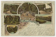 G67 Gruss aus Allenstein OLSZTYN Wczesna Litografia 1899 Koszary Most rzadk