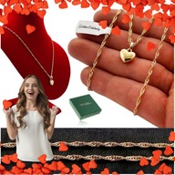 NASZYJNIK ZŁOTY POZŁACANY SERCE DZIEŃ KOBIET PREZENT WALENTYNKI ROCZNICA