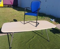 Fotel z podłokietnikami na nogach niebieski STEELCASE 