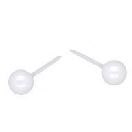 64392 Kolczyki ceramiczne biała kulka 6 mm