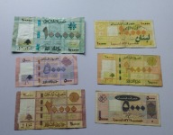 ZESTAW 6 BANKNOTÓW LIBAN