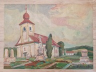 7819) IMPRESJONISTYCZNY OLEJNY KRAJOBRAZ