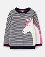 sweterek w paski bawełna jednorożec Joules jak nowy 9-10 134-140