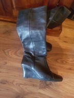 Kozaki damskie 36 skórzane koturn