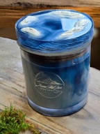 Świeczka zapachowa w szkle wosk sojowy z rzeźbioną pokrywką granat