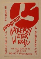 ETYKIETA, NAKLEJKA - RADIO - Program III - program 3 NAJLEPSZY ETER W KRAJU