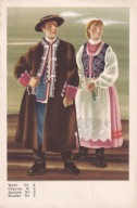KARTA POCZT. POLSKIE STROJE LUDOWE Z RZESZOWSKIEGO.