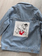 Kurtka jeansowa handmade custom, Diss na raka