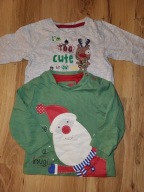 Śliczne bluzki zestaw świąteczne 2 szt 62 cm 3-6 m