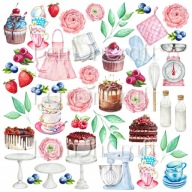 LEMONCRAFT papier 30x30 * SOMETHING SWEET CUTOUTS 01 elementy