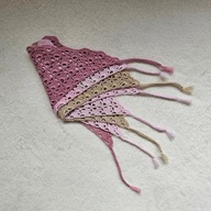 Chustka dziecięca na głowę, ręcznie robiona na szydełku, 0-3 msc, kolor