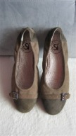 Baleriny damskie miękka skóra zamszowa Si roz.37 wkł.wew 24 cm nowe