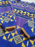NORWESKI SWETER WE WZORY L 100% WEŁNA