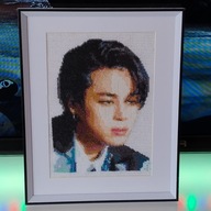 Portret ręcznie haftowany krzyżykiem, Park Jimin z BTS
