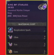 WIECZNOŚĆ Ring Of Starless Skies Zestaw Run ETERNAL Diablo 4 Gold D4