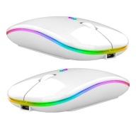 BEZPRZEWODOWA MYSZ OPTYCZNA PŁASKA SLIM LED RGB