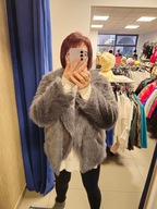 Lekkie futerko wdzianko szare L/XL Sztos !!!