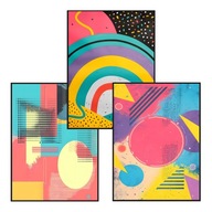 Plakat Zestaw 50x70 3szt. plakaty, postery,RETRo,VINTAGE,PASTEL SET