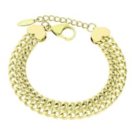 81851 BRANSOLETKA 14K POZŁACANA 18,5+3 CM 10 MM splot pancerka