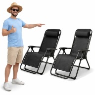 LEŻAK OGRODOWY REGULOWANY FOTEL PLAŻOWY ROZKŁADANY SZARY ZERO GRAVITY