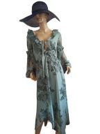 ASOS SUKIENKA szyfonowa w kwiaty falbany 36 /38