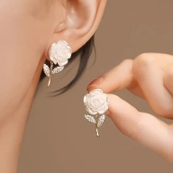 KOLCZYKI VINTAGE KWIATAMI KWIATKI KWIATKAMI BOHO RÓŻE DŁUGIE DIAMENTY SEXY