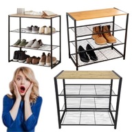 DUŻA SZAFKA NA BUTY Z SIEDZISKIEM BRUNBESTE 60 X 56 X 30 CM CZARNY