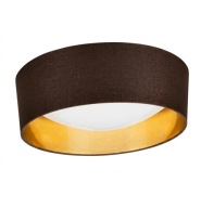 Plafon sufitowy 32cm | Lampa materiałowa LED brązowa czarna