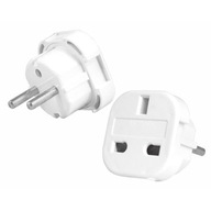 Adapter podróżny wtyk PL - gniazdo UK biały 6A