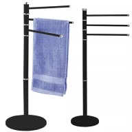 WIESZAK WOLNOSTOJĄCY NA RĘCZNIKI 3 POZIOMOWY ŁAZIENKOWY METAL CZARNY LOFT