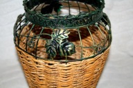 STYLOWY WAZON WIKLINOWY DEKORACYJNY OZDOBNY BOHO Z WIKLINY PIĘKNY MOTYW