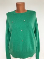 Zielony Sweter Puszysty Mięciutki 100% Kaszmir