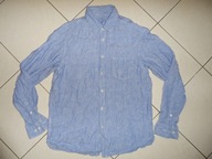 BLUE 100% LEN JAK NOWA NIEBIESKA LNIANA KOSZULA M L 42
