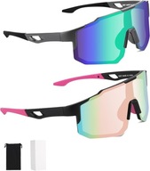 OKULARY DO BIEGANIA OKULARY ROWEROWE 2X OKULARY UV400 KOLOROWE OKULARY