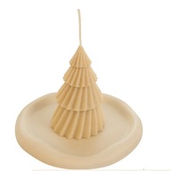 ŚWIECA DEKORACYJNA BIAŁA CHOINKA TWIST DUŻA 12cm wysokości PREZENT