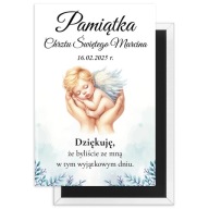 PAMIĄTKA CHRZTU ŚWIĘTEGO magnes „Aniołek w Dłoniach” z tekstem + OPAKOWANIE