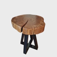 Stolik nocny Taboret z plastra dębu