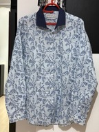 O Koszula Primark błękit wiązanki kwiatów dyskretna kratka L