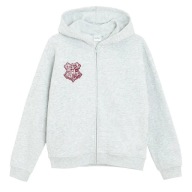 Cool, Bluza z kapturem, rozpinana, szara melanż, Harry Potter, 122 cm
