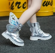 Srebrne BOTKI ze skrzydłami r.29 , wkł. 18,30 cm na zamek