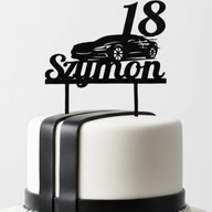 topper na tort dekoracja urodziny personalizacja wiek imię SZYBKIE AUTO!!!