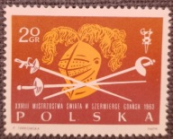 Polska Fi 1257** XXVIII Mistrzostwa Świata w Szermierce 1963r klaser nr 81