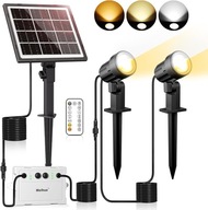 Lampa solarna ogrodowa pilot wodoodporna 3barwy 3000mah